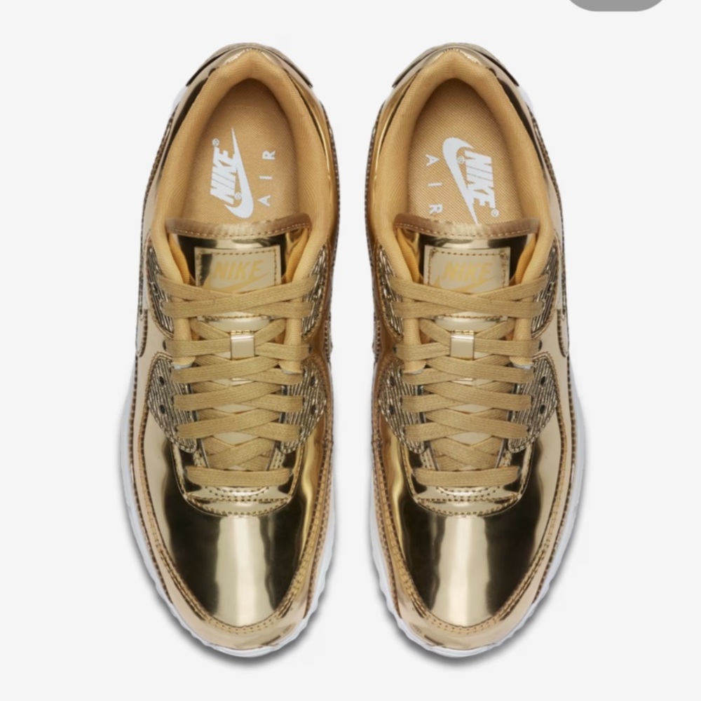 Women’s Nike Air Max 90 in Gold size 8.5 - Picture 3 of 10